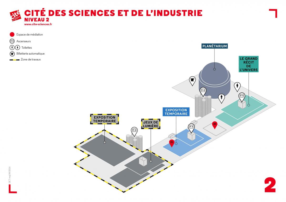Cité des Sciences et de işlevsel otel, Seviye haritası 2