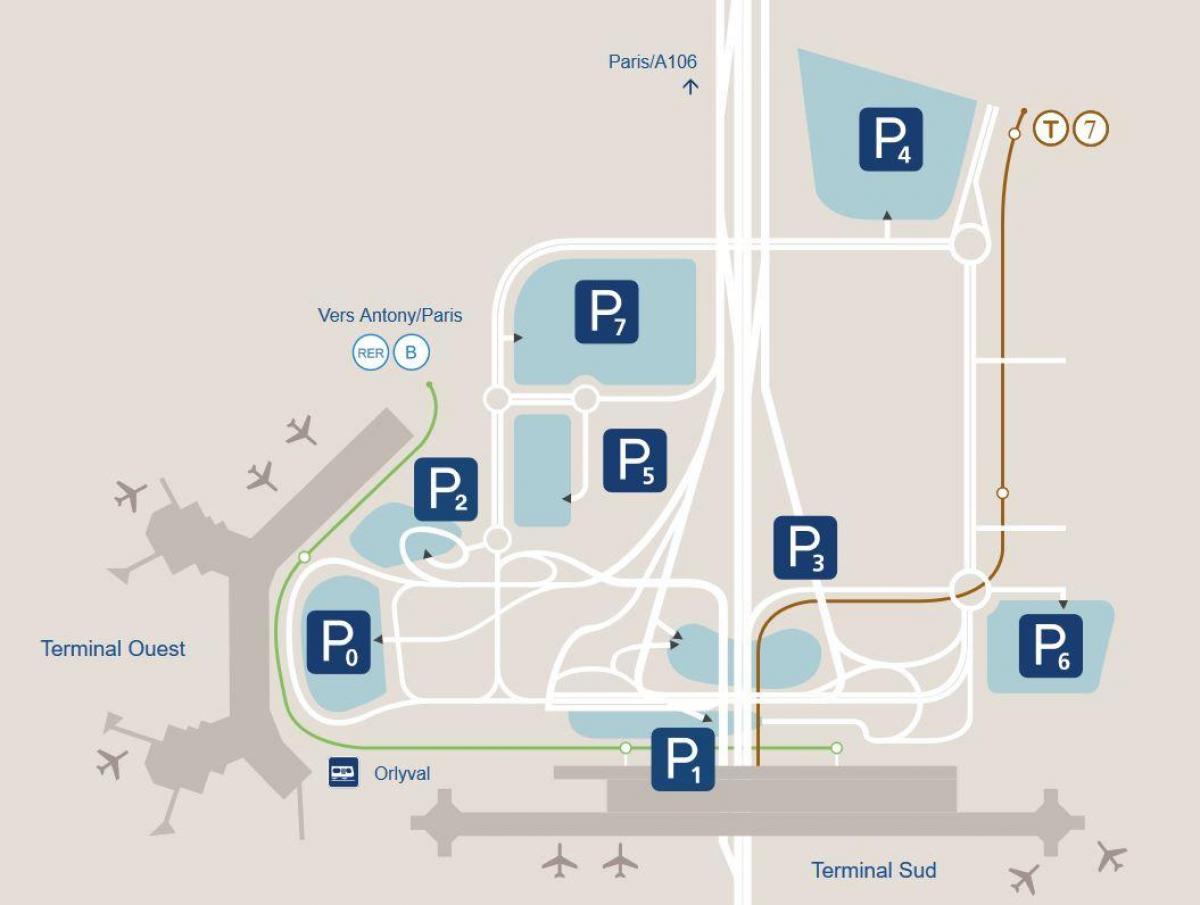 Orly havaalanı Park haritası