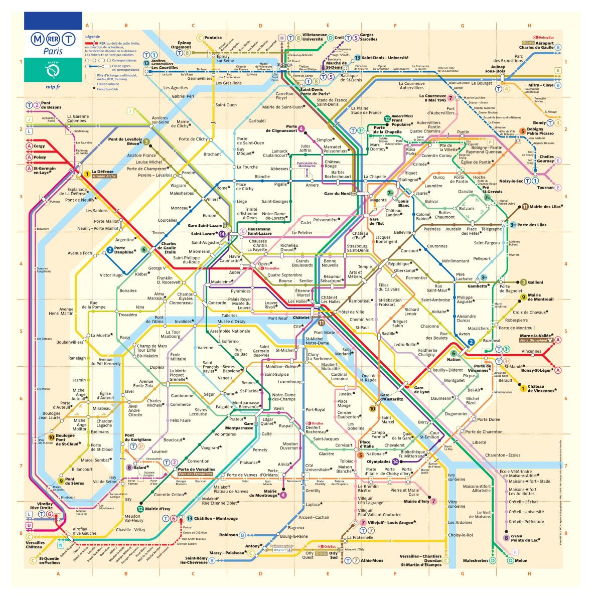 Paris haritası metro
