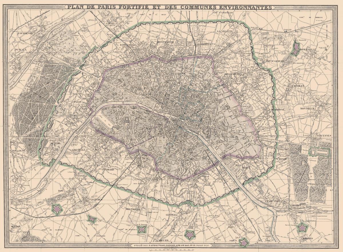 1850 Paris haritası