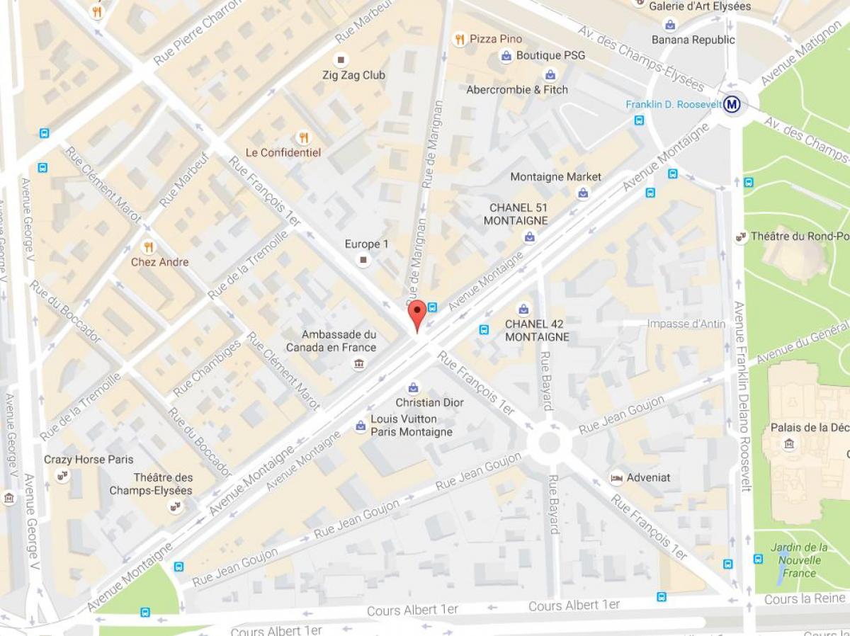 Avenue Montaigne haritası