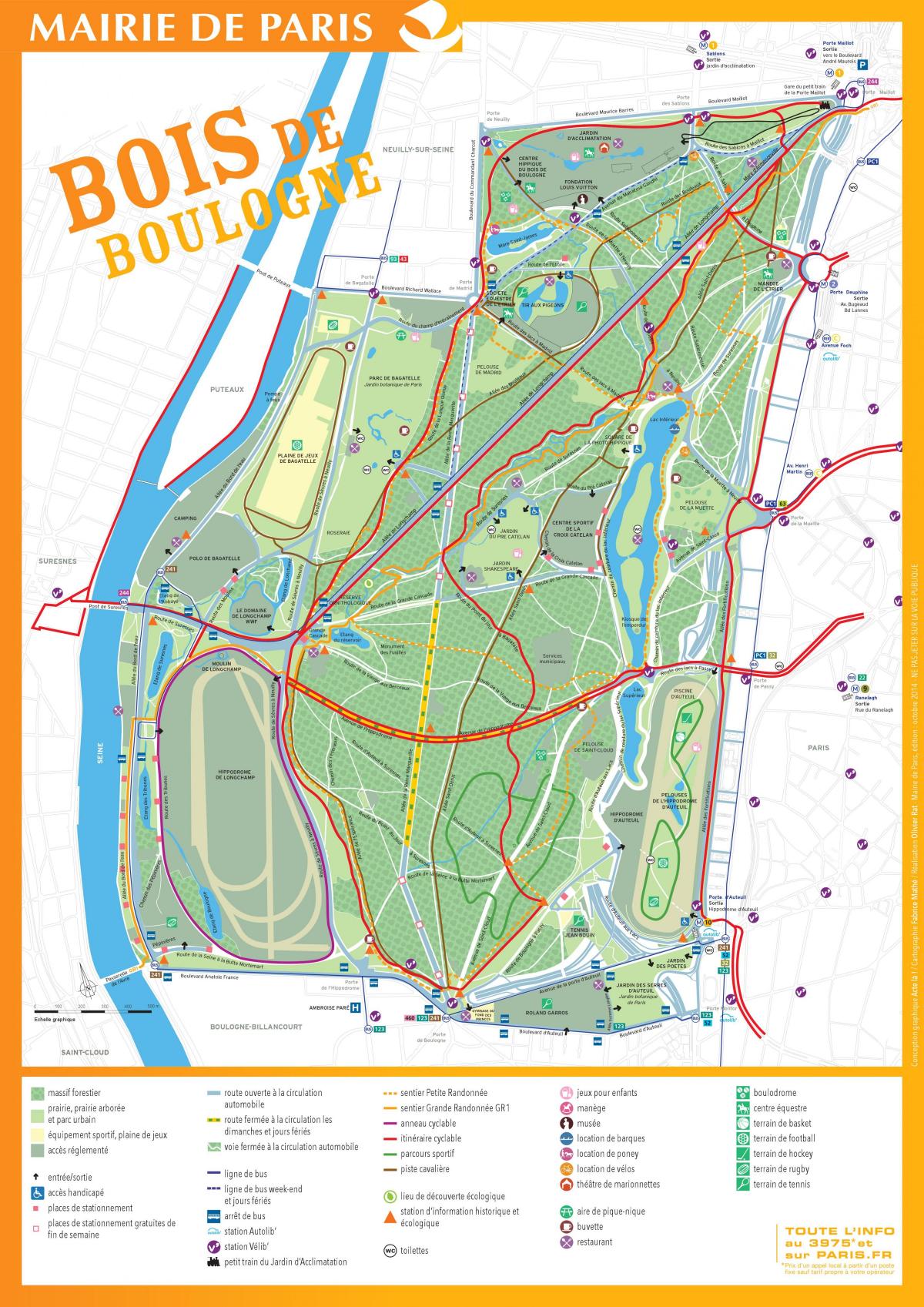 Bois de Boulogne haritası