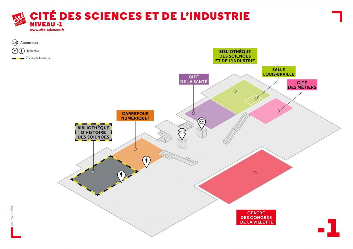 Cité des Sciences et de l işlevsel otel haritası Seviyesi -1