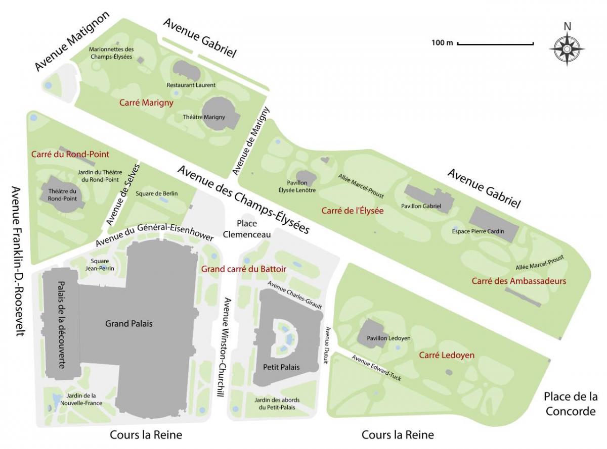 Jardin des Champs haritası-Élysées