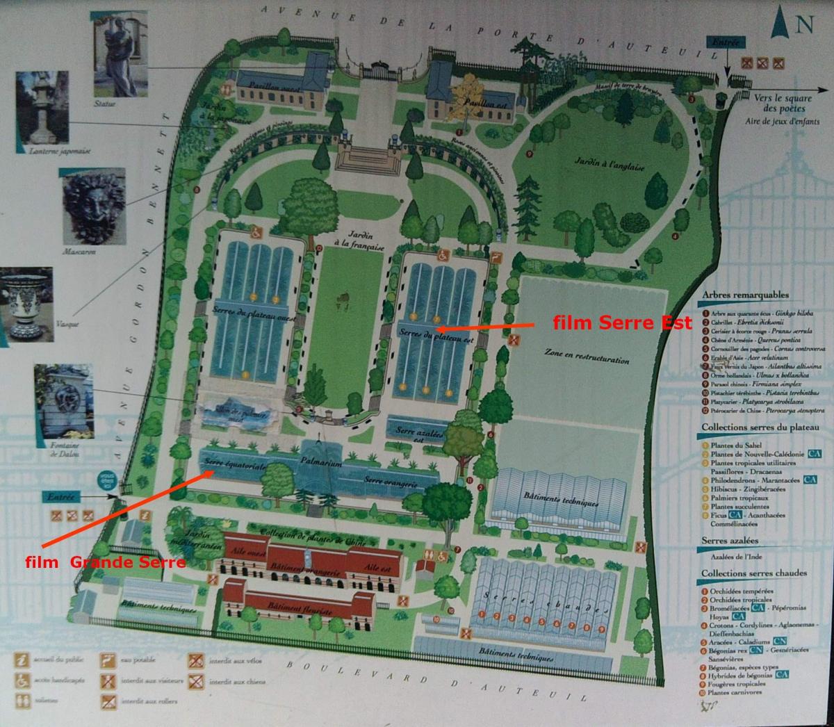 Jardin des Serres d * yıldızlı otel haritası