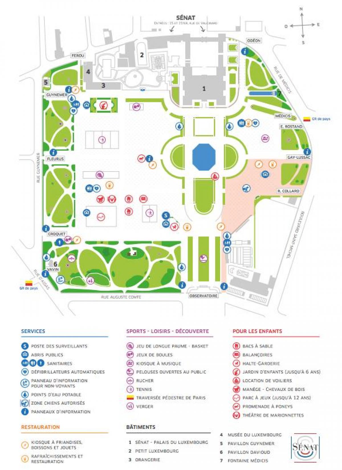 Jardin du Luxembourg haritası