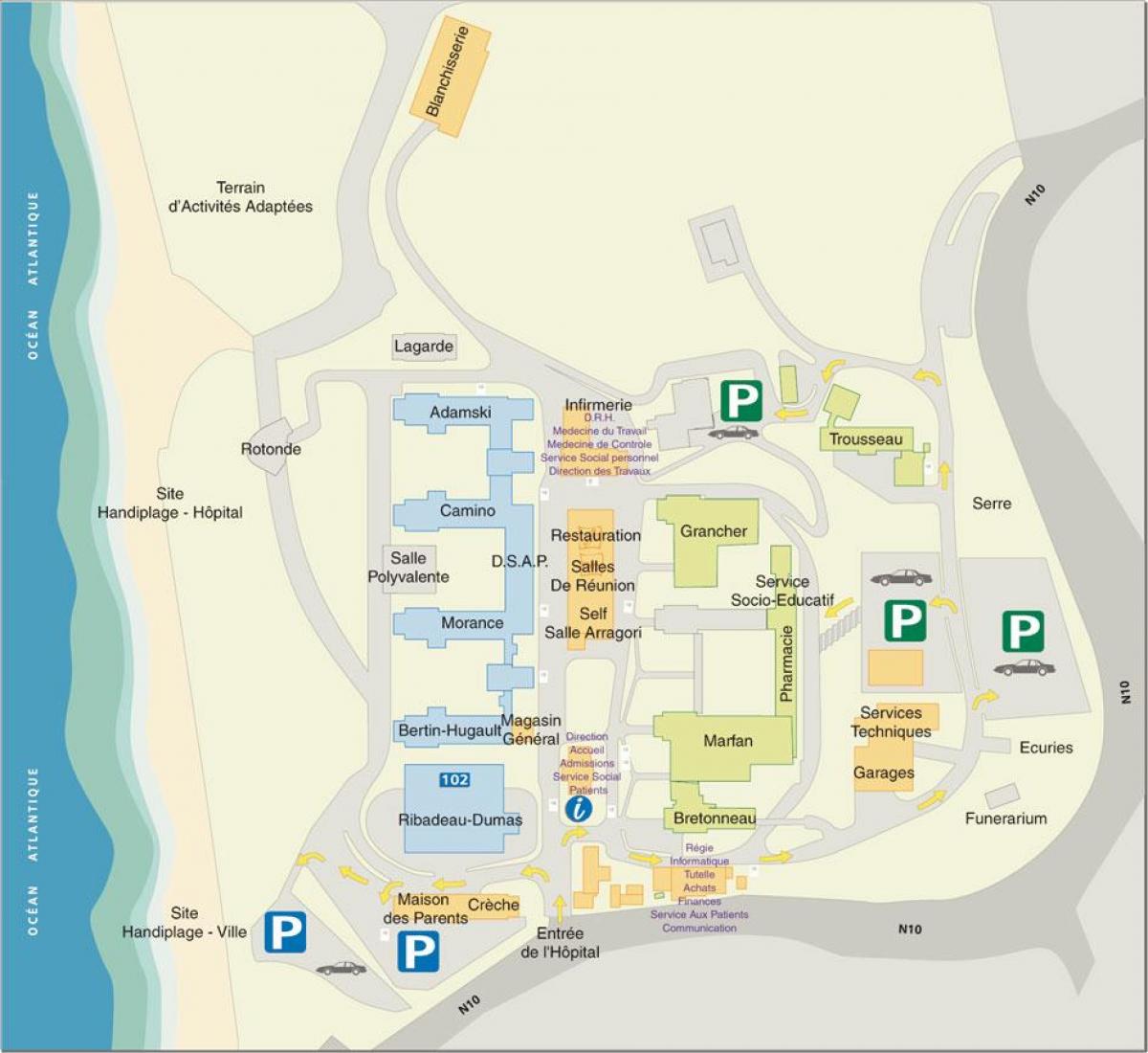 Marin haritası de Hendaye Hastanesi