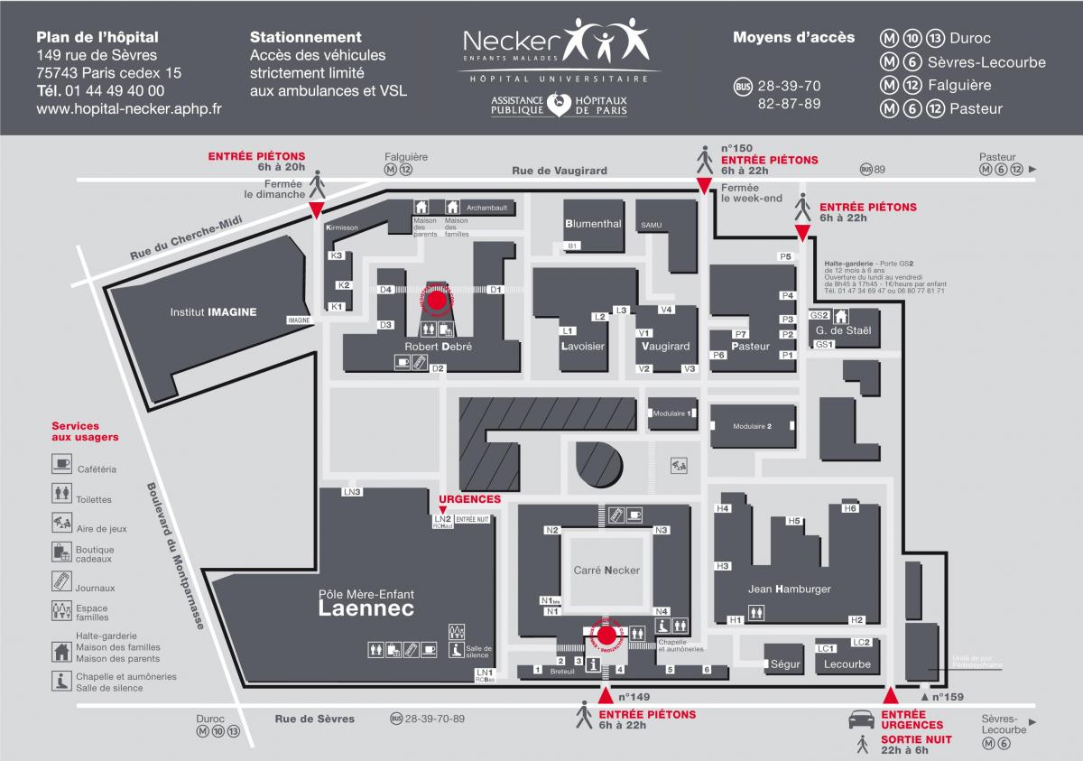 Necker Hastanesi harita