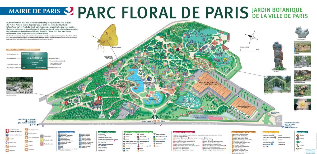 Parc floral de Paris haritası