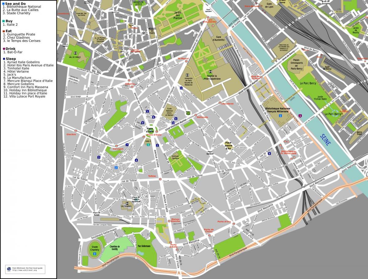 Paris 13. bölge haritası