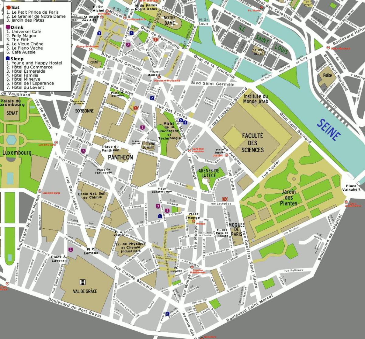 Paris 5. bölge haritası