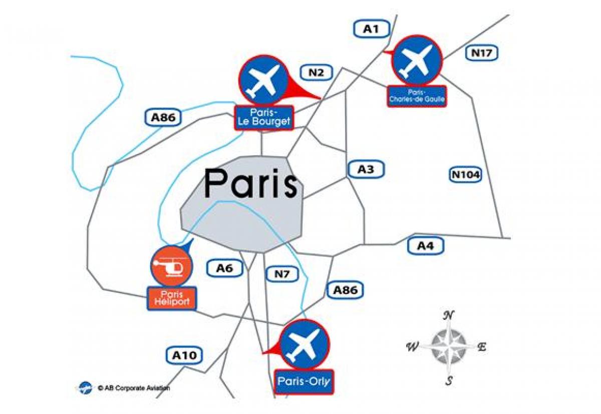 Paris haritası havaalanı