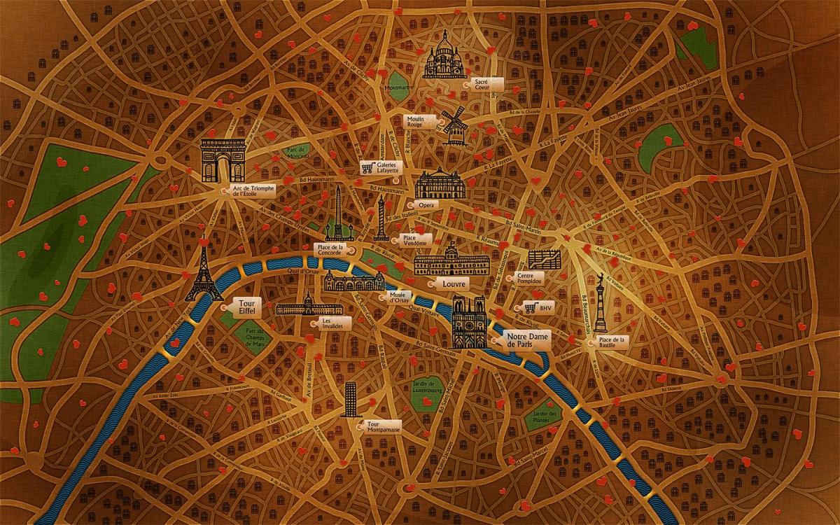 Paris haritası duvar kağıdı