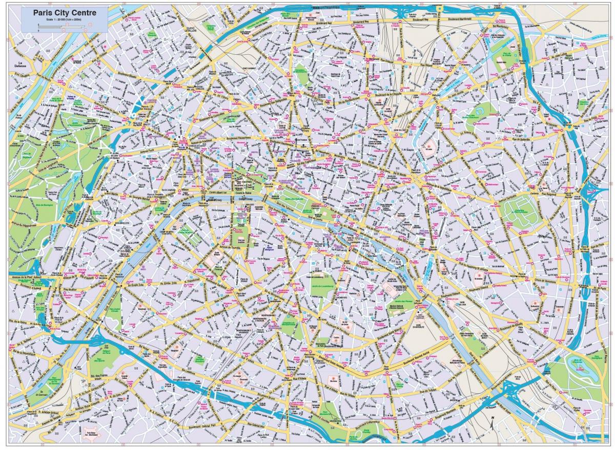 Paris haritası şehir merkezi