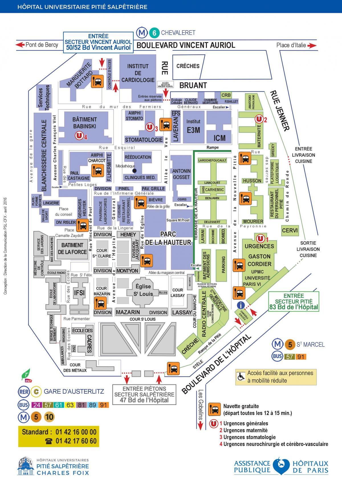 Pitie Salpetriere Hastanesi harita