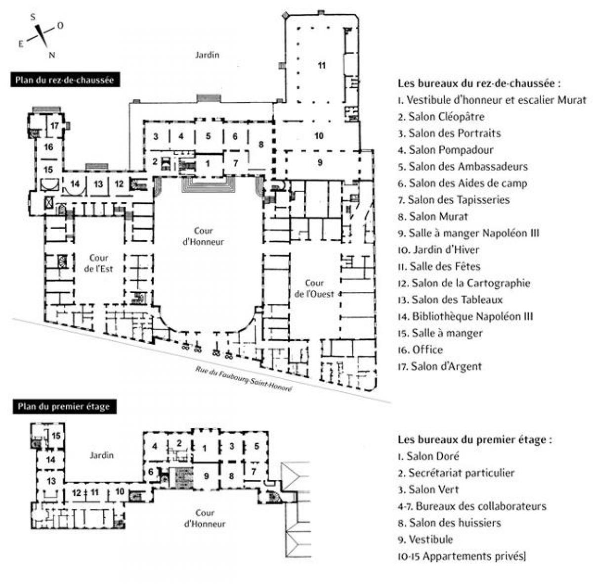 Élysée Sarayı haritası