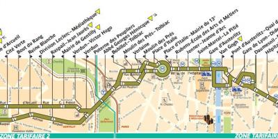 Otobüs harita Paris hattı 57
