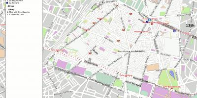 Paris'in 14. bölgesinde haritası