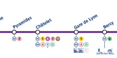 Paris haritası metro hattı 14