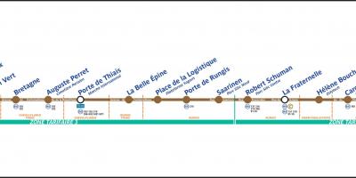 Paris haritası Tramway T7