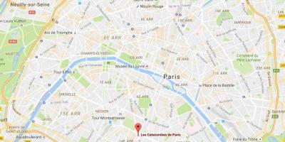 Paris Yeraltı Mezarları haritası